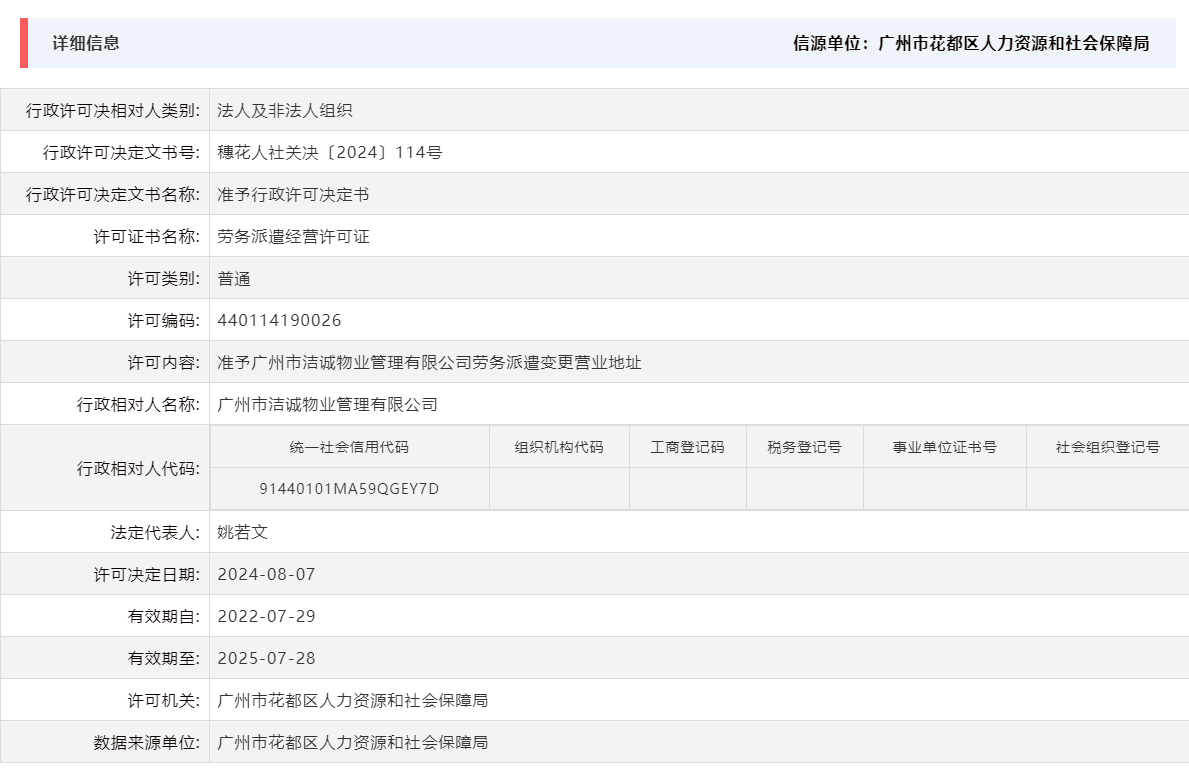 8.7准予广州市洁诚物业管理有限公司劳务派遣变更营业地址.png
