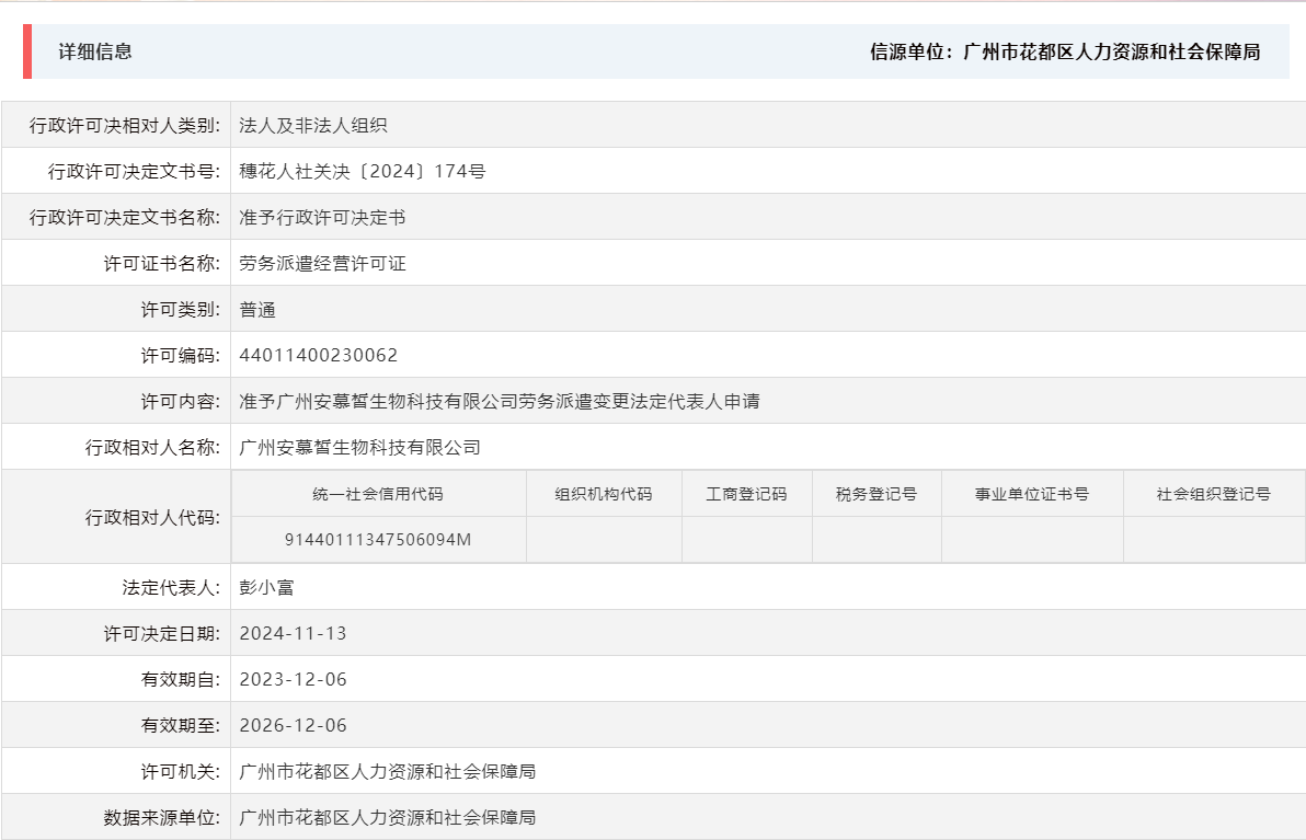 11.13准予广州安慕皙生物科技有限公司劳务派遣变更法定代表人申请.png