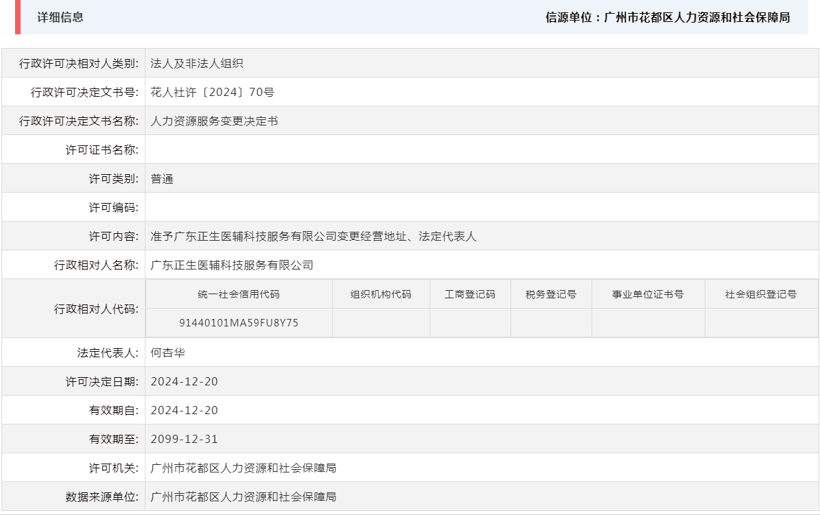 12.20准予广东正生医辅科技服务有限公司变更经营地址、法定代表人.png